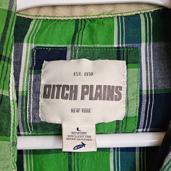 Ditch Plains Plaid Shirt L  Snap Button - Picture 5 of 10